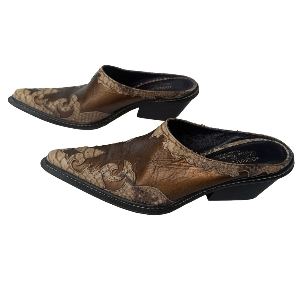 Donald J Pliner Women’s 6.5 Western Tooled Leather Mules - Picture 2 of 15